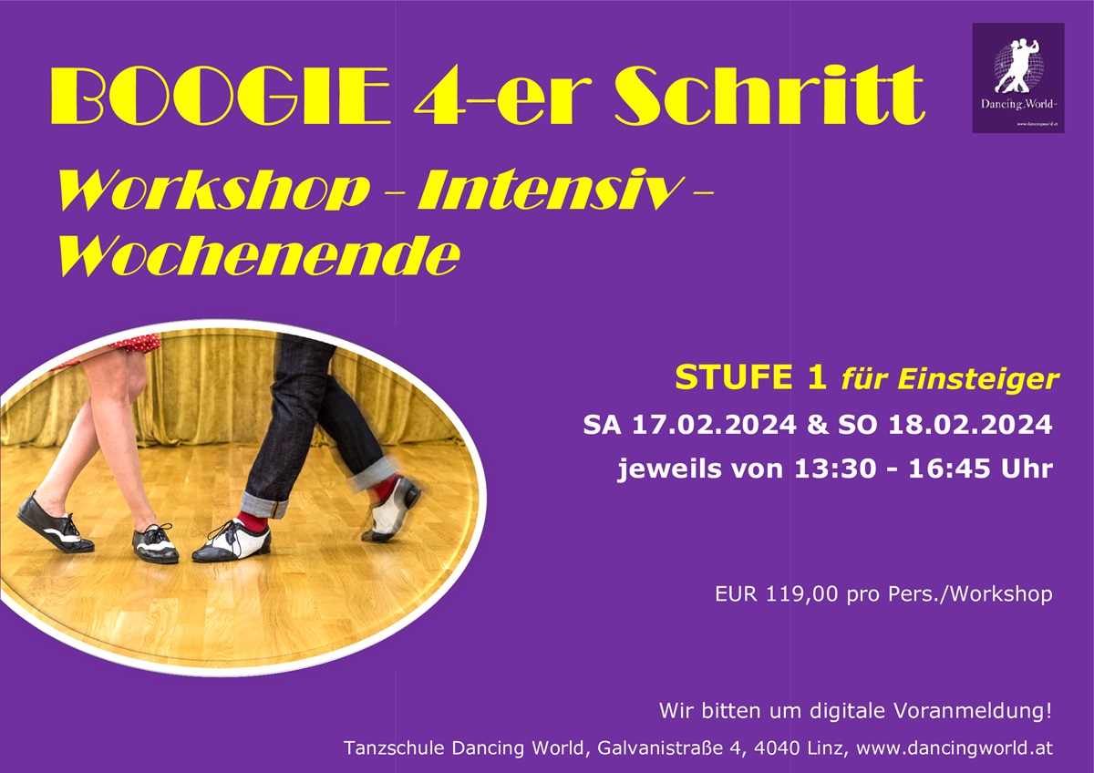Boogie „4er-Schritt“ Wochenend-Workshop!