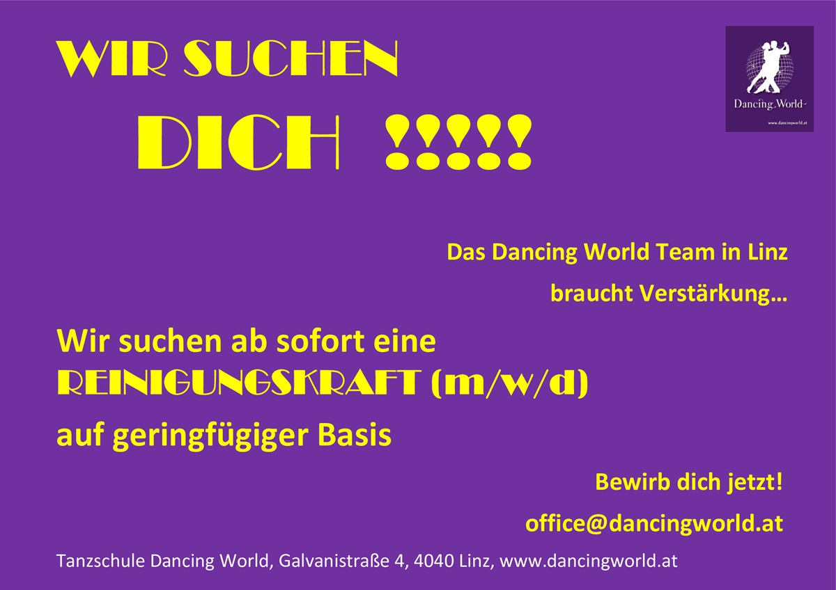 Read more about the article WIR SUCHEN DICH: Reinigungskraft (m/w/d)