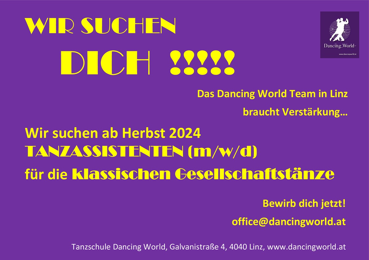 Read more about the article WIR SUCHEN DICH: Tanzassistenten (m/w/d)