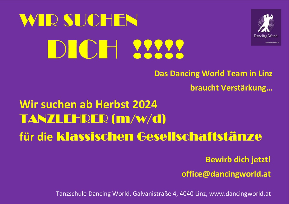 Read more about the article WIR SUCHEN DICH: Tanzlehrer (m/w/d)
