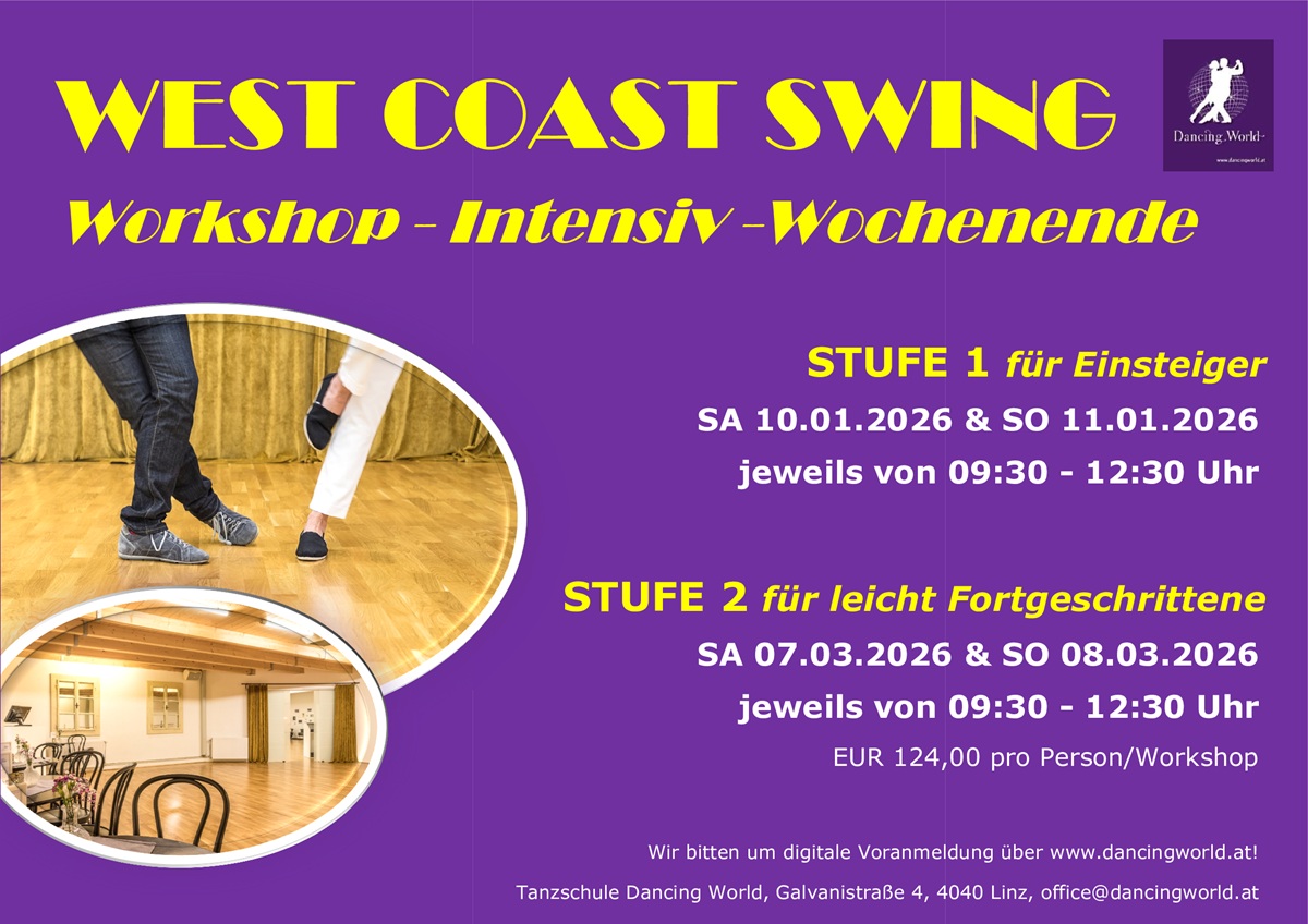 Read more about the article West Coast Swing für Einsteiger – Intensiv-Wochenendkurs in Linz!