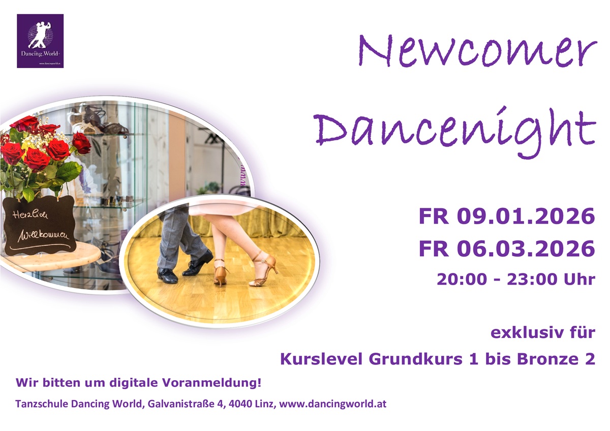 Read more about the article Newcomer Dancenight in der Tanzschule Dancing World