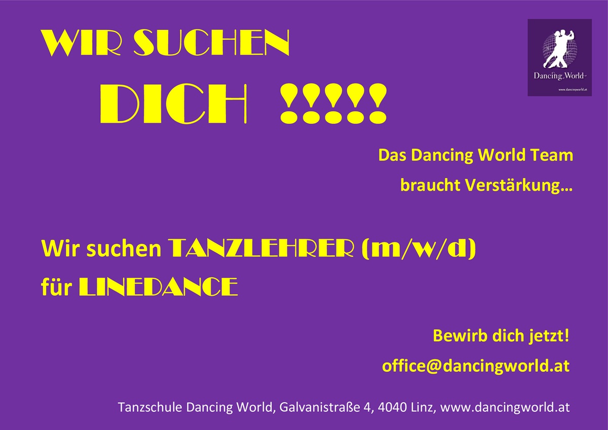 Read more about the article WIR SUCHEN DICH: Linedance TanzlehrerIn (m/w/d)