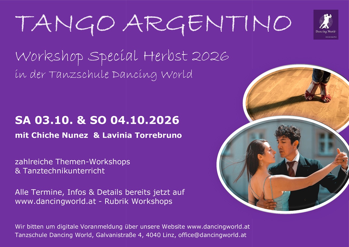 Read more about the article TANGO ARGENTINO Workshop Special in Linz: