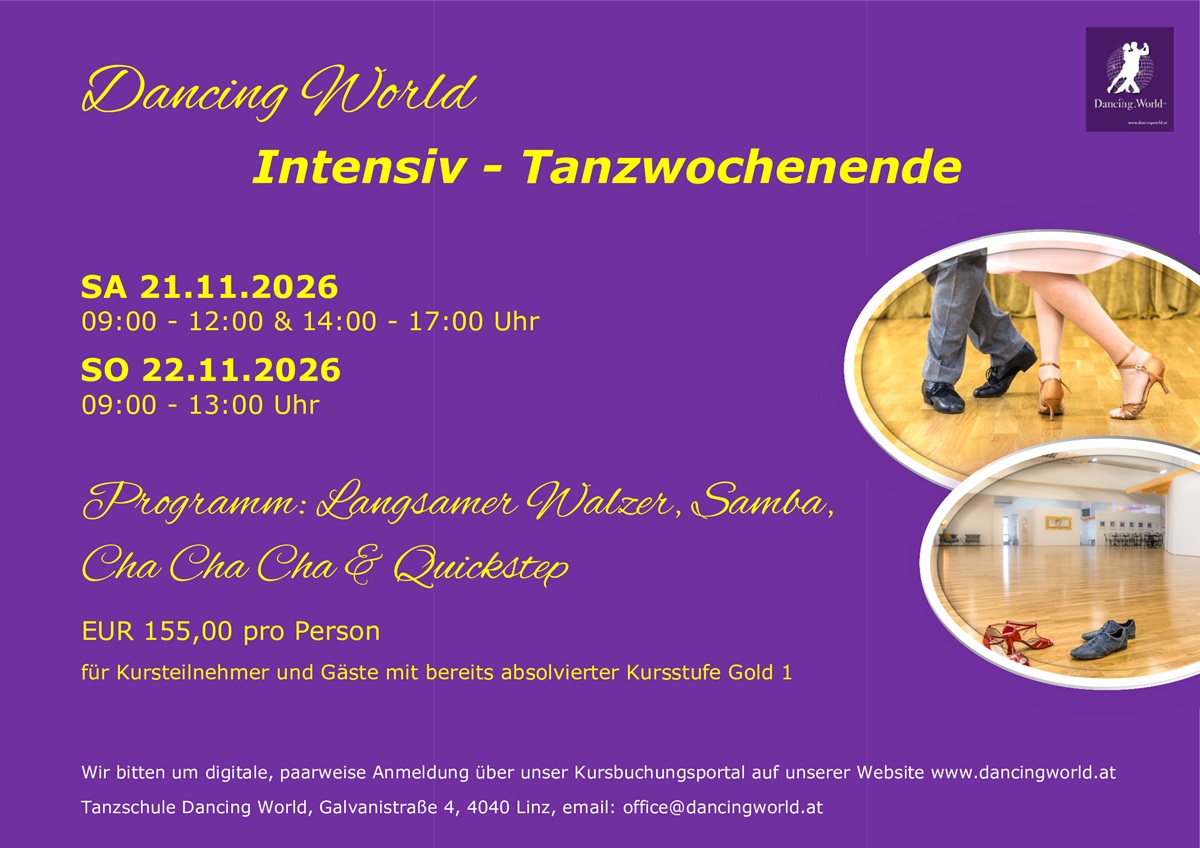 Read more about the article Intensiv-Tanzwochenende SA 21.11. & SO 22.11.2026